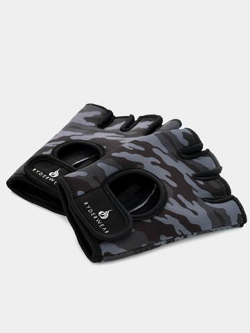 Ryderwear Men Gloves Lifting Men's Gloves Black Camo | CA2546FM