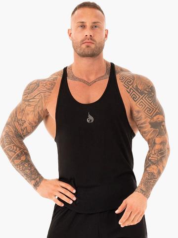 Ryderwear Men Gym Stringers Active T-Back Men's Gym Stringers Black | CA2654EX