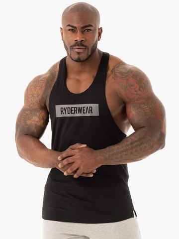 Ryderwear Men Gym Stringers Base Stringer T-Back Men's Gym Stringers Black | CA2651YU