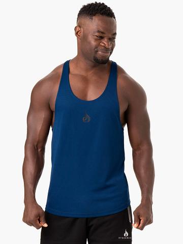 Ryderwear Men Gym Stringers Define Mesh T-Back Men's Gym Stringers Blue | CA2638QZ