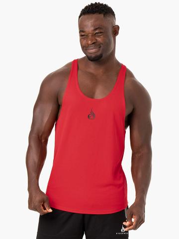 Ryderwear Men Gym Stringers Define Mesh T-Back Men's Gym Stringers Red | CA2640NB