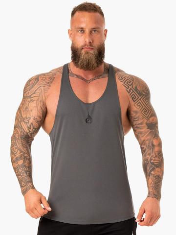 Ryderwear Men Gym Stringers Define Mesh T-Back Men's Gym Stringers Charcoal | CA2641HK