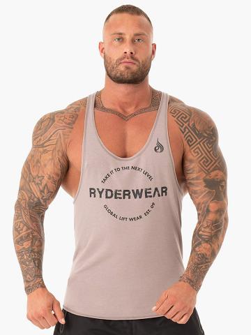 Ryderwear Men Gym Stringers Duty Stringer T-Back Men's Gym Stringers Sand | CA2637WY