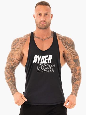 Ryderwear Men Gym Stringers Lift T-Back Stringer Men's Gym Stringers Black | CA2629PQ