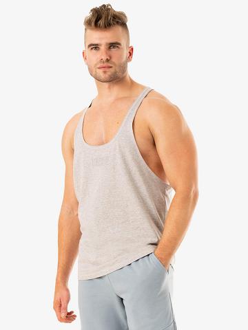 Ryderwear Men Gym Stringers Limitless Stringer T-Back Men's Gym Stringers Grey Marl | CA2625FM