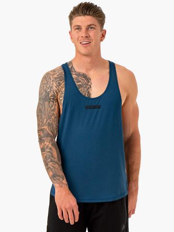 Ryderwear Men Gym Stringers Optimal Mesh T-Back Men's Gym Stringers Blue | CA2621JJ