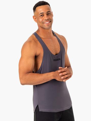 Ryderwear Men Gym Stringers Optimal Mesh T-Back Men's Gym Stringers Charcoal | CA2622HK