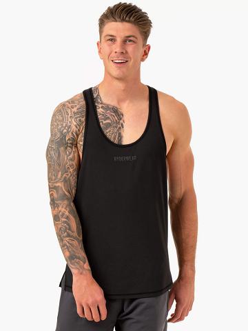 Ryderwear Men Gym Stringers Optimal Mesh T-Back Men's Gym Stringers Black | CA2623HK