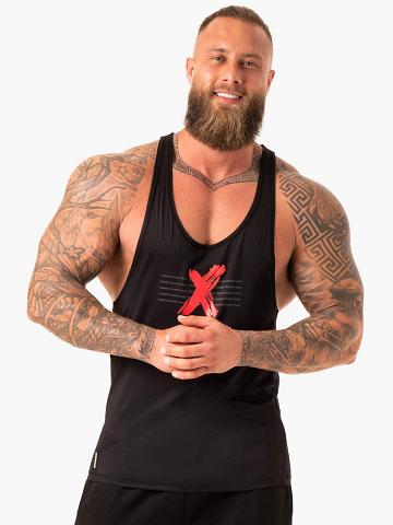 Ryderwear Men Gym Stringers RWXKG T-Back Men's Gym Stringers Black | CA2611QZ