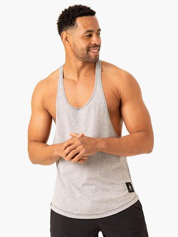 Ryderwear Men Gym Stringers Vital Stringer T-Back Men's Gym Stringers Grey Marl | CA2608RW
