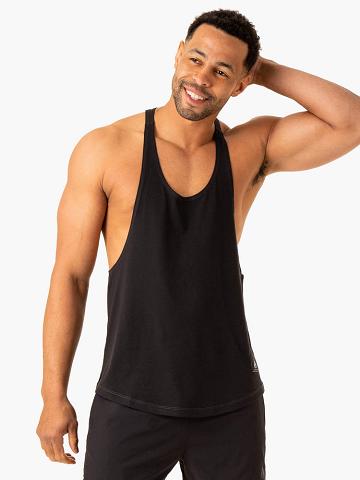 Ryderwear Men Gym Stringers Vital Stringer T-Back Men's Gym Stringers Faded Black | CA2610WY