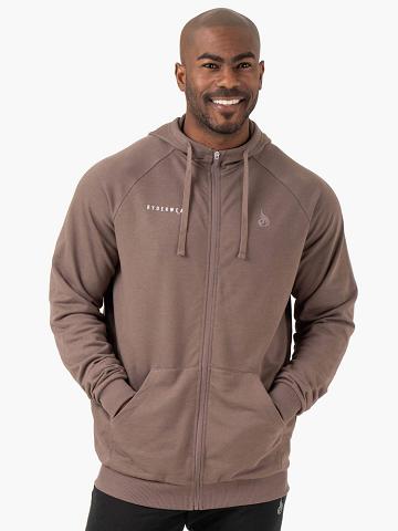 Ryderwear Men Hoodie Pursuit Zip Up Men's Hoodie Taupe | CA2680EX