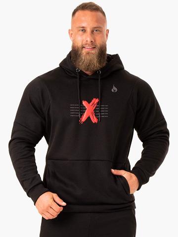Ryderwear Men Hoodie RWXKG Fleece Men's Hoodie Black | CA2664LH