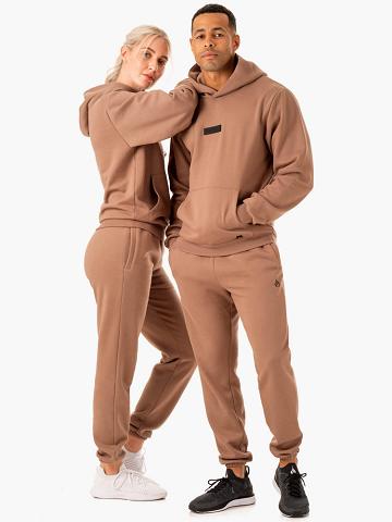 Ryderwear Men Hoodie Unisex Pullover Men's Hoodie Mocha | CA2660VD