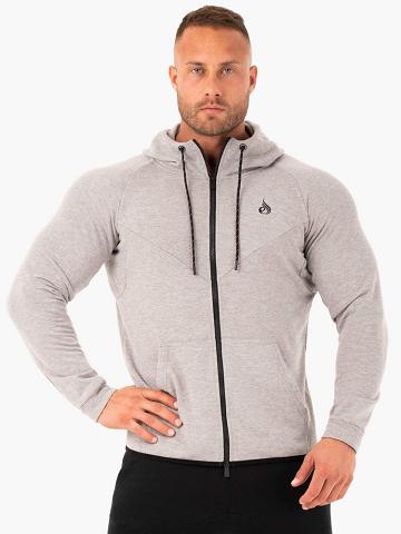 Ryderwear Men Jackets Athletic Zip Up Hoodie Men's Jackets Grey Marl | CA2728MA