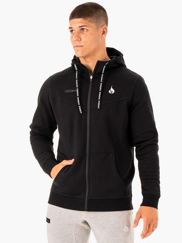 Ryderwear Men Jackets Recharge Zip Up Hoodie Men's Jackets Black | CA2705TV