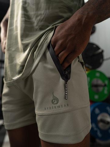 Ryderwear Men Shorts Overdrive Mesh Men's Shorts Sage Green | CA2759XF