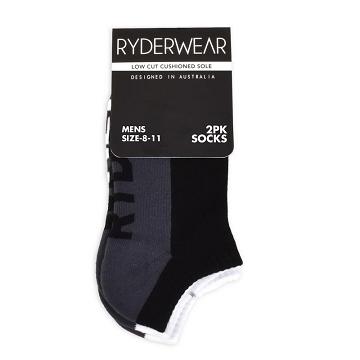 Ryderwear Men Socks Mens 2 Pack Men's Socks Black/Grey and White/Grey | CA2593LH