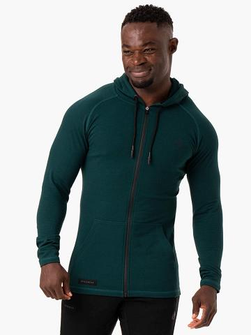 Ryderwear Men Sweaters Endurance Zip Up Jacket Men's Sweaters Forest Green | CA2840SO