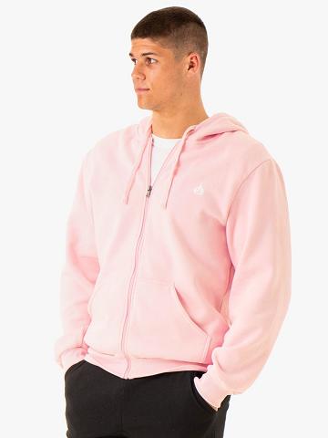 Ryderwear Men Sweaters Essential Zip Up Jacket Men's Sweaters Pink | CA2836HK