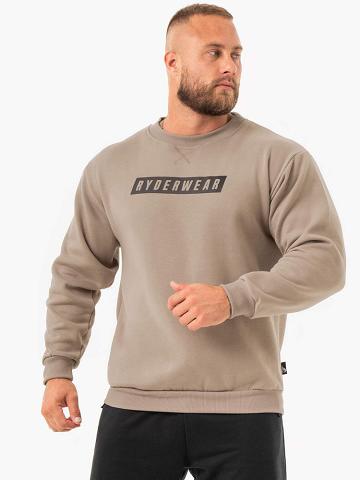 Ryderwear Men Sweaters Force Pullover Men's Sweaters Tan | CA2827BC