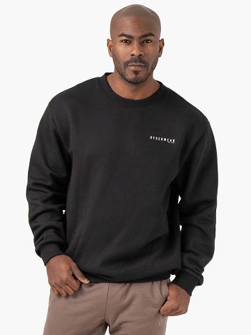 Ryderwear Men Sweaters Pursuit Pullover Men's Sweaters Black | CA2825MA