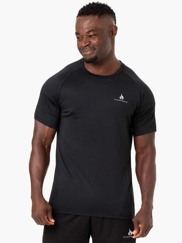 Ryderwear Men T Shirts Action Mesh Men's T Shirts Black | CA2967MA