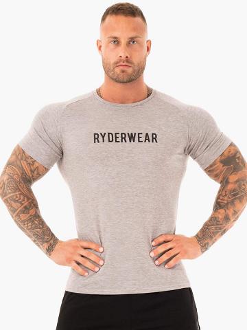 Ryderwear Men T Shirts Active Men's T Shirts Grey Marl | CA2959IS