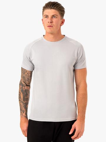 Ryderwear Men T Shirts Enhance Men's T Shirts Snow Grey | CA2931PQ