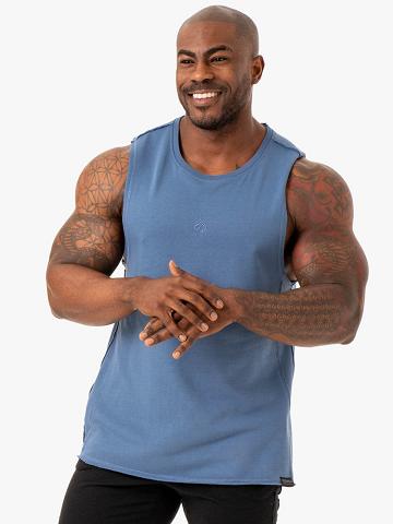 Ryderwear Men Tanks Force Fleece Tank Men's Tanks Blue | CA3037QZ