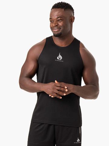 Ryderwear Men Tanks Heighten Mesh Regular Tank Men's Tanks Black | CA3034RW