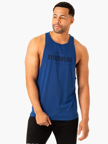 Ryderwear Men Tanks Heritage Baller Tank Men's Tanks Cobalt Blue | CA3026SO