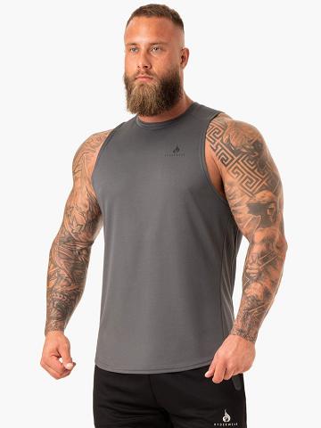 Ryderwear Men Tanks Lift Mesh Baller Tank Men's Tanks Charcoal | CA3010WY