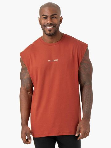 Ryderwear Men Tanks Pursuit Wide Cut Tank Men's Tanks Red Clay | CA2984PQ