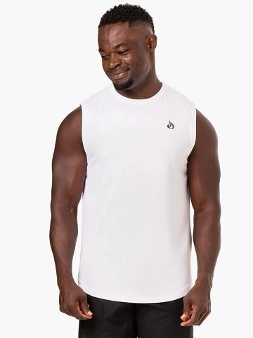 Ryderwear Men Tanks Reflex Mesh Baller Tank Men's Tanks White | CA2980FM