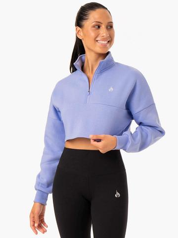 Ryderwear Women Hoodie Base Half Zip Jumper Women's Hoodie Purple | CA2500IS
