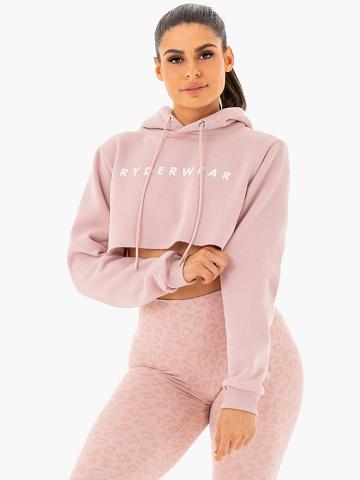 Ryderwear Women Hoodie Wild Cropped Fleece Women's Hoodie Blush | CA2483NB