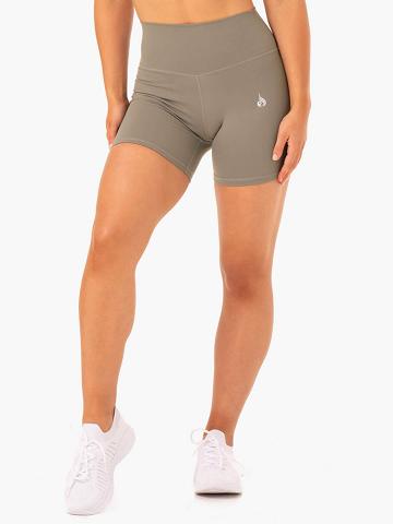 Ryderwear Women Shorts Base High Waisted Women's Shorts Khaki | CA1976EX