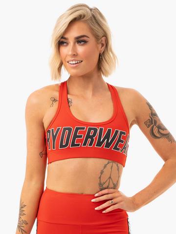 Ryderwear Women Sports Bra Courtside Women's Sports Bra Orange Red | CA1691RW
