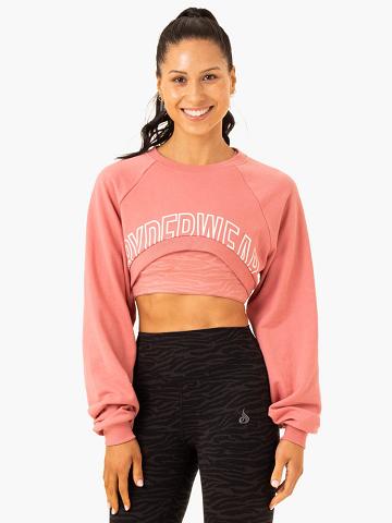 Ryderwear Women Sweaters Emerge Super Crop Women's Sweaters Pink | CA1500XF