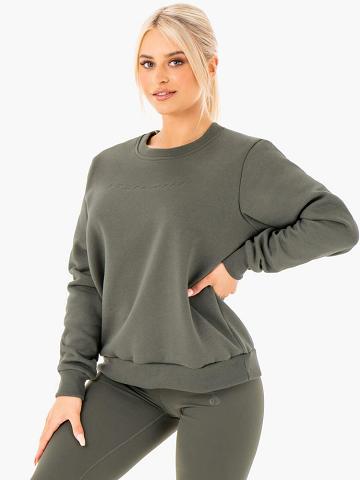 Ryderwear Women Sweaters Motion Oversized Women's Sweaters Khaki | CA1581BC