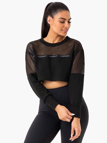 Ryderwear Women Sweaters Revive Mesh Women's Sweaters Black | CA1562TV