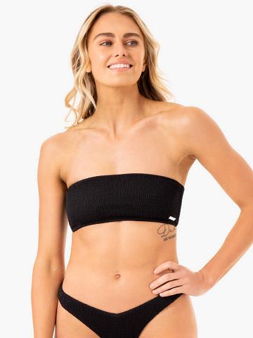 Ryderwear Women Swimwear Paradise Bandeau Bikini Top Women's Swimwear Black | CA1493FM