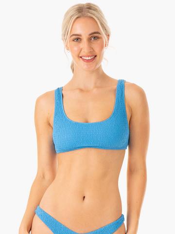 Ryderwear Women Swimwear Paradise Scoop Bikini Top Women's Swimwear Blue | CA1488OR