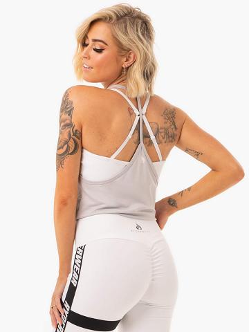 Ryderwear Women Tanks Courtside Slinky T-Back Women's Tanks Grey | CA1131HK