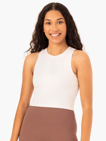 Ryderwear Women Tanks NKD Refine Women's Tanks Off White | CA1232DN