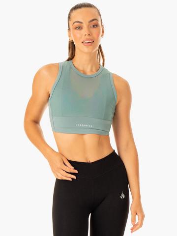 Ryderwear Women Tanks Revival Mesh Women's Tanks Sage Green | CA1234GL
