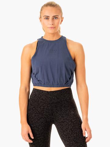 Ryderwear Women Tanks Rotation Women's Tanks Navy | CA1325WY